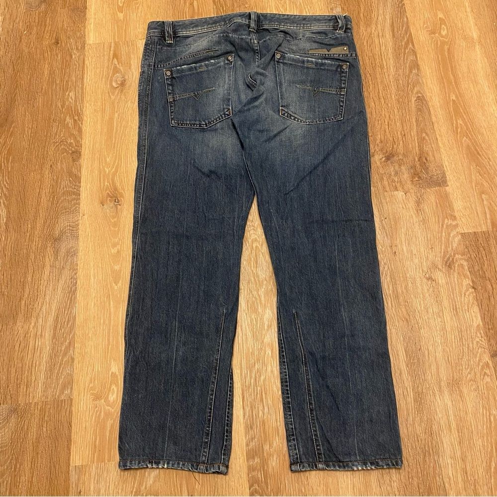 Diesel Darron Regular Slim Tapered Denim Jeans ORBE4 Wash Button Fly Size 36 - Picture 2 of 10